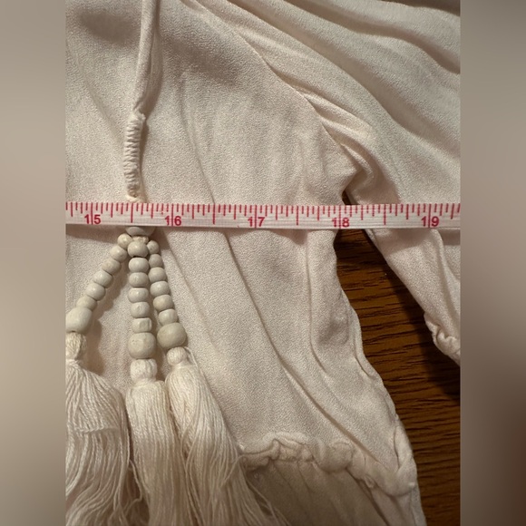 On The Road Off-Shoulder Tassel Peasant Blouse in Cream - Picture 7 of 7